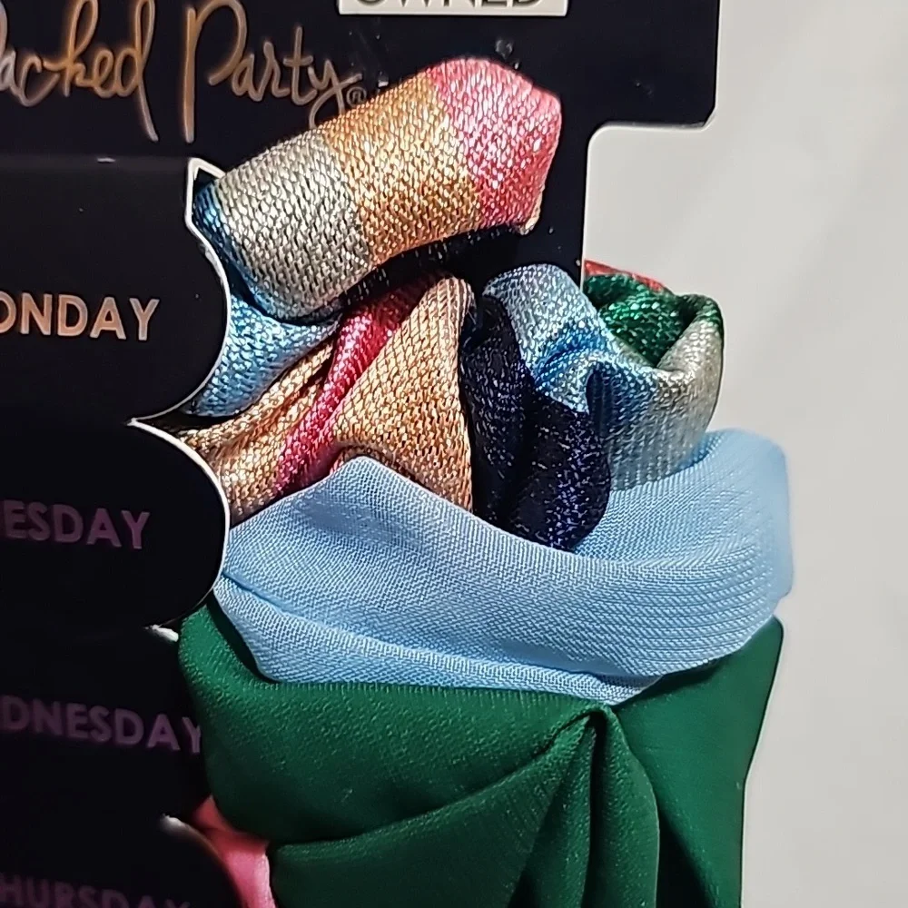 Packed Party Days of the Week Scrunchie Set in a Variety of Colors and Materials